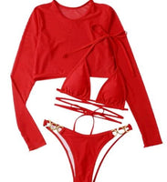 3 Pack Triangle Thong Bikini Swimsuit - S