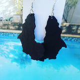 Map of Africa Earrings - Black